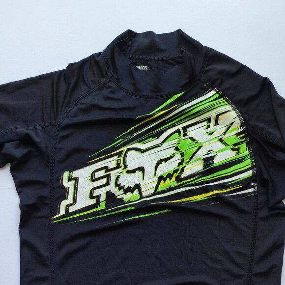 Fox rash guard boys size S black UPF 50 sun protection - Picture 2 of 8